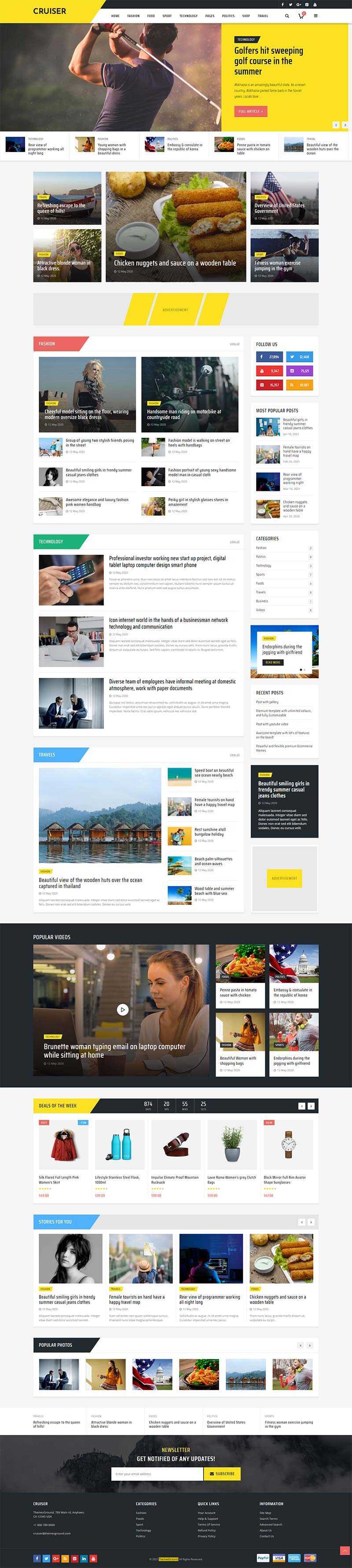 黄色响应式时尚资讯博客网站HTML模板冒泡网-中创网-项目资源网-资源之家-项目资源网-资源之家-副业项目-手机搬砖-中创网-无货源电商-创业项目-抖音工具箱-搬砖项目-网络赚钱网创矩阵局-网赚冒泡网-福缘网-中创网-知识街网站