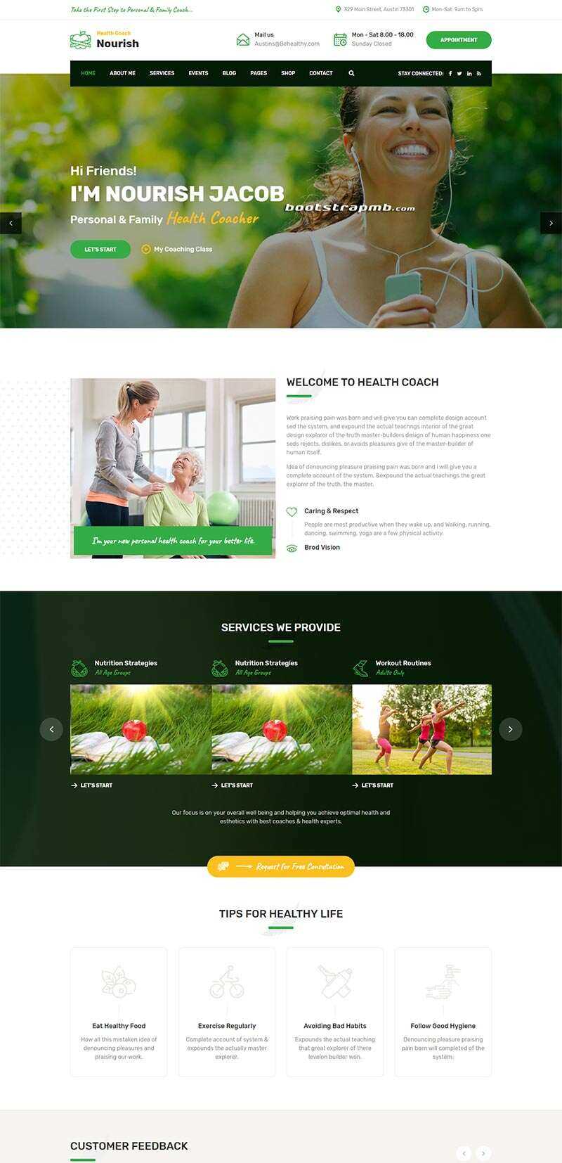 Bootstrap绿色的健康指导生活服务网站html模板冒泡网-中创网-项目资源网-资源之家-项目资源网-资源之家-副业项目-手机搬砖-中创网-无货源电商-创业项目-抖音工具箱-搬砖项目-网络赚钱网创矩阵局-网赚冒泡网-福缘网-中创网-知识街网站