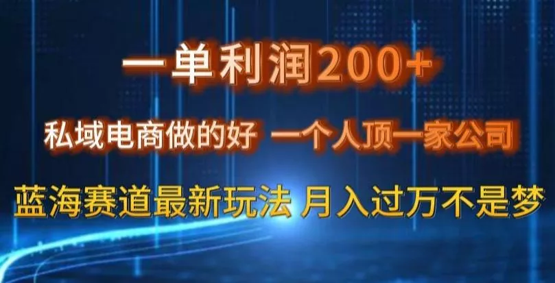 一单利润200私域电商做的好,一个人顶一家公司蓝海赛道最新玩法【揭秘】-网创项目孵化中心 一单利润200私域电商做的好,一个人顶一家公司蓝海赛道最新玩法【揭秘】-网创项目孵化中心