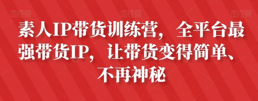 素人IP带货训练营,全平台最强带货IP,让带货变得简单、不再神秘-网创项目孵化中心 素人IP带货训练营,全平台最强带货IP,让带货变得简单、不再神秘-网创项目孵化中心