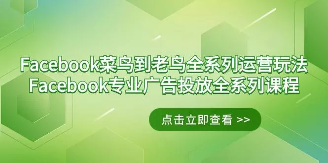 Facebook-菜鸟到老鸟全系列运营玩法+Facebook-专业广告投放全系列课程创业-网创-互联网创业-福缘论坛-冒泡网赚-中赚网-短视频等网络赚钱课程-免费分享网络创业项目-聚合知识付费VIP创业课程网创项目孵化中心