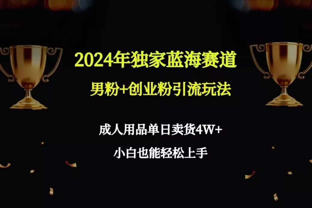 2024年独家蓝海赛道男粉+创业粉引流玩法，成人用品单日卖货4W+保姆教程创业-网创-互联网创业-福缘论坛-冒泡网赚-中赚网-短视频等网络赚钱课程-免费分享网络创业项目-聚合知识付费VIP创业课程网创项目孵化中心