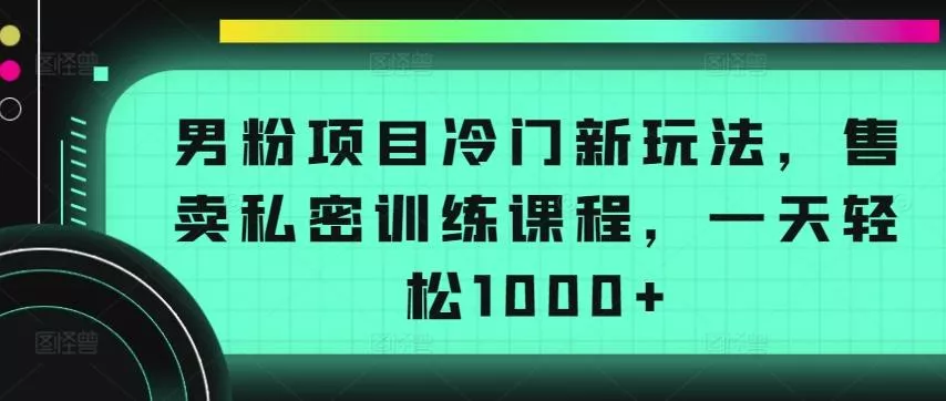 男粉项目冷门新玩法,售卖私密训练课程,一天轻松1000+【揭秘】-网创项目孵化中心 男粉项目冷门新玩法,售卖私密训练课程,一天轻松1000+【揭秘】-网创项目孵化中心
