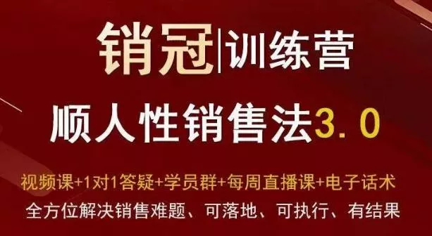 爆款!销冠训练营3.0之顺人性销售法,全方位解决销售难题、可落地、可执行、有结果-网创项目孵化中心 爆款!销冠训练营3.0之顺人性销售法,全方位解决销售难题、可落地、可执行、有结果-网创项目孵化中心