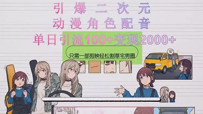 引爆二次元,用动漫角色配音割草宅男圈,只需一个剪映,轻松一天引流10...创业-网创-互联网创业-福缘论坛-冒泡网赚-中赚网-短视频等网络赚钱课程-免费分享网络创业项目-聚合知识付费VIP创业课程网创项目孵化中心