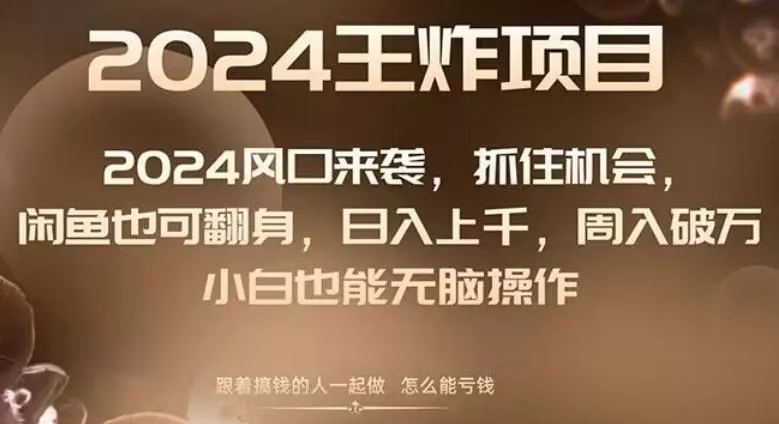 2024风口项目来袭,抓住机会,闲鱼也可翻身,日入上千,周入破万,小白也能无脑操作-网创项目孵化中心 2024风口项目来袭,抓住机会,闲鱼也可翻身,日入上千,周入破万,小白也能无脑操作-网创项目孵化中心