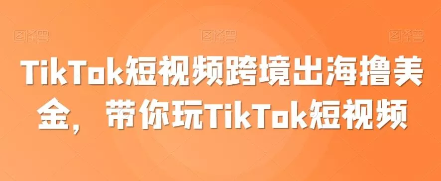 TikTok短视频跨境出海撸美金，带你玩TikTok短视频创业-网创-互联网创业-福缘论坛-冒泡网赚-中赚网-短视频等网络赚钱课程-免费分享网络创业项目-聚合知识付费VIP创业课程网创项目孵化中心