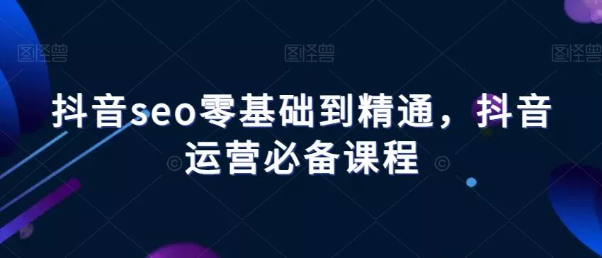 抖音seo零基础到精通,抖音运营必备课程-网创项目孵化中心 抖音seo零基础到精通,抖音运营必备课程-网创项目孵化中心
