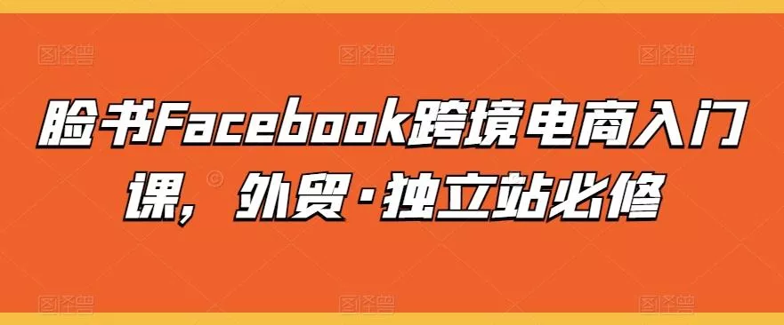 脸书Facebook跨境电商入门课，外贸·独立站必修创业-网创-互联网创业-福缘论坛-冒泡网赚-中赚网-短视频等网络赚钱课程-免费分享网络创业项目-聚合知识付费VIP创业课程网创项目孵化中心