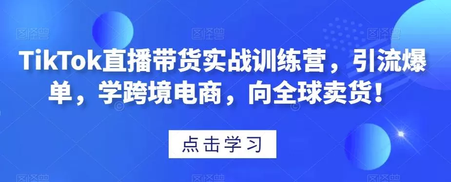 TikTok直播带货实战训练营,引流爆单,学跨境电商,向全球卖货!-网创项目孵化中心 TikTok直播带货实战训练营,引流爆单,学跨境电商,向全球卖货!-网创项目孵化中心