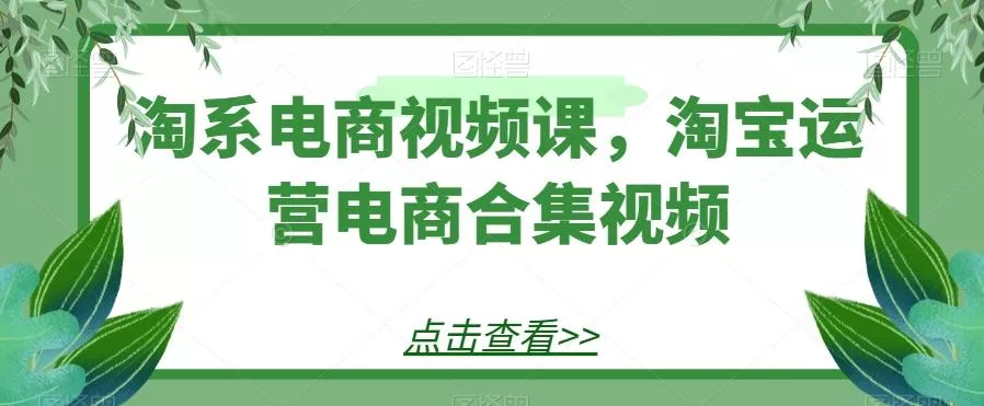 淘系电商视频课，淘宝运营电商合集视频创业-网创-互联网创业-福缘论坛-冒泡网赚-中赚网-短视频等网络赚钱课程-免费分享网络创业项目-聚合知识付费VIP创业课程网创项目孵化中心