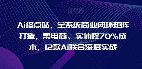 Ai终点站，全系统商业闭环矩阵打造，帮电商、实体降70%成本，12款Ai联合深度实战【0906更新】创业-网创-互联网创业-福缘论坛-冒泡网赚-中赚网-短视频等网络赚钱课程-免费分享网络创业项目-聚合知识付费VIP创业课程网创项目孵化中心