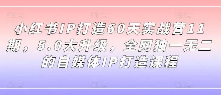 小红书IP打造60天实战营11期,5.0大升级,全网独一无二的自媒体IP打造课程-网创项目孵化中心 小红书IP打造60天实战营11期,5.0大升级,全网独一无二的自媒体IP打造课程-网创项目孵化中心