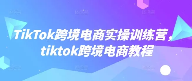 TikTok跨境电商实操训练营，tiktok跨境电商教程创业-网创-互联网创业-福缘论坛-冒泡网赚-中赚网-短视频等网络赚钱课程-免费分享网络创业项目-聚合知识付费VIP创业课程网创项目孵化中心