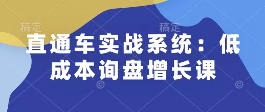 直通车实战系统：低成本询盘增长课，让个人通过技能实现升职加薪，让企业低成本获客，订单源源不断创业-网创-互联网创业-福缘论坛-冒泡网赚-中赚网-短视频等网络赚钱课程-免费分享网络创业项目-聚合知识付费VIP创业课程网创项目孵化中心