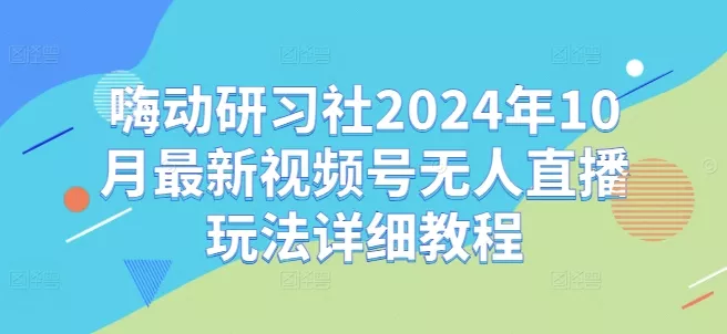 嗨动研习社2024年10月最新视频号无人直播玩法详细教程创业-网创-互联网创业-福缘论坛-冒泡网赚-中赚网-短视频等网络赚钱课程-免费分享网络创业项目-聚合知识付费VIP创业课程网创项目孵化中心