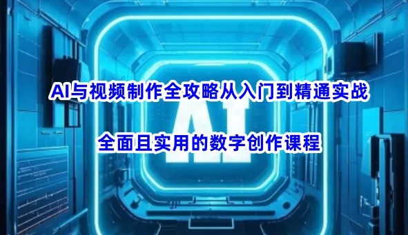 AI与视频制作全攻略从入门到精通实战，全面且实用的数字创作课程(更新3月)创业-网创-互联网创业-福缘论坛-冒泡网赚-中赚网-短视频等网络赚钱课程-免费分享网络创业项目-聚合知识付费VIP创业课程网创项目孵化中心