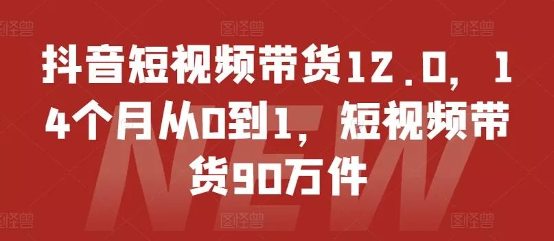 抖音短视频带货12.0，14个月从0到1，短视频带货90万件创业-网创-互联网创业-福缘论坛-冒泡网赚-中赚网-短视频等网络赚钱课程-免费分享网络创业项目-聚合知识付费VIP创业课程网创项目孵化中心