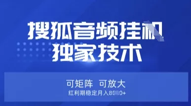 【搜狐音频挂G】独家技术,可矩阵可放大,红利期稳定月入8k【揭秘】-网创项目孵化中心 【搜狐音频挂G】独家技术,可矩阵可放大,红利期稳定月入8k【揭秘】-网创项目孵化中心