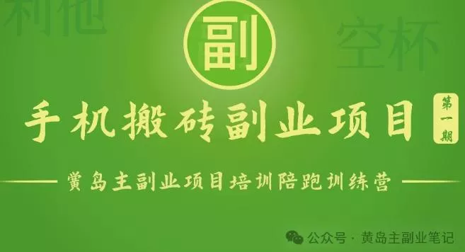 手机搬砖小副业项目训练营1.0，实测1小时收益50+，一部手机轻松日入100+创业-网创-互联网创业-福缘论坛-冒泡网赚-中赚网-短视频等网络赚钱课程-免费分享网络创业项目-聚合知识付费VIP创业课程网创项目孵化中心