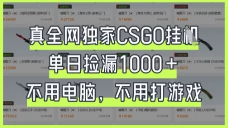 真全网独家CSGO挂G，单日捡漏1k+【揭秘】创业-网创-互联网创业-福缘论坛-冒泡网赚-中赚网-短视频等网络赚钱课程-免费分享网络创业项目-聚合知识付费VIP创业课程网创项目孵化中心