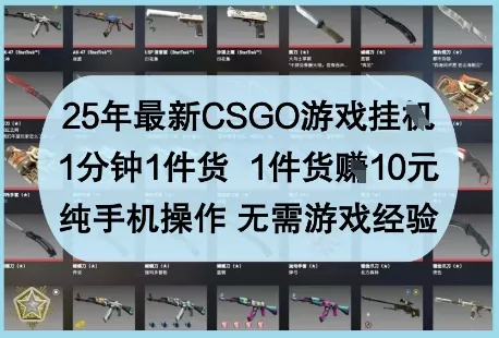 25年最新CSGO游戏挂G，1分钟1件货，1件货挣10元，纯手机操作，无需游戏经验【揭秘】创业-网创-互联网创业-福缘论坛-冒泡网赚-中赚网-短视频等网络赚钱课程-免费分享网络创业项目-聚合知识付费VIP创业课程网创项目孵化中心
