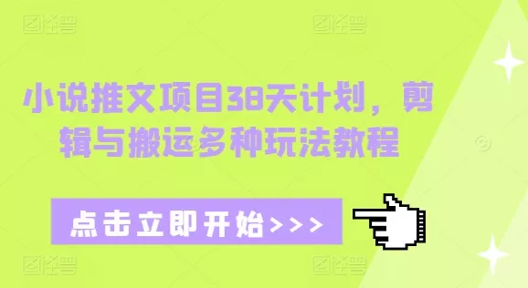 小说推文项目38天计划，剪辑与搬运多种玩法教程创业-网创-互联网创业-福缘论坛-冒泡网赚-中赚网-短视频等网络赚钱课程-免费分享网络创业项目-聚合知识付费VIP创业课程网创项目孵化中心