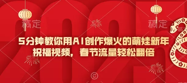 5分钟教你用AI创作爆火的萌娃新年祝福视频,春节流量轻松翻倍-网创项目孵化中心 5分钟教你用AI创作爆火的萌娃新年祝福视频,春节流量轻松翻倍-网创项目孵化中心