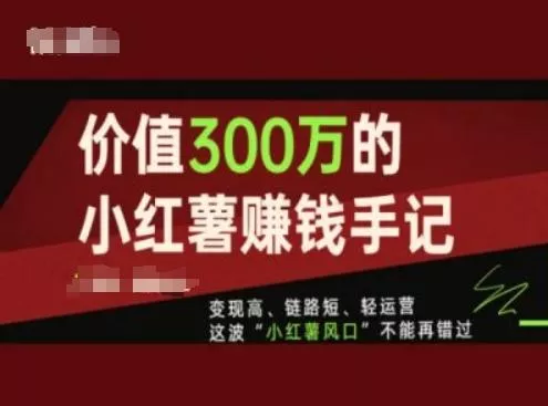 价值300万的小红书赚钱手记,变现高、链路短、轻运营,这波“小红薯风口”不能再错过-网创项目孵化中心 价值300万的小红书赚钱手记,变现高、链路短、轻运营,这波“小红薯风口”不能再错过-网创项目孵化中心