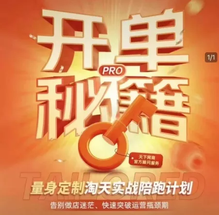 淘宝开单秘籍PRO,量身定制淘天实战陪跑计划,告别做店迷茫、快速突破运营瓶颈期-网创项目孵化中心 淘宝开单秘籍PRO,量身定制淘天实战陪跑计划,告别做店迷茫、快速突破运营瓶颈期-网创项目孵化中心