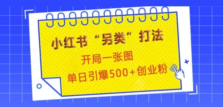 小红书“另类”打法，开局一张图，单日引爆500+精准创业粉【揭秘】创业-网创-互联网创业-福缘论坛-冒泡网赚-中赚网-短视频等网络赚钱课程-免费分享网络创业项目-聚合知识付费VIP创业课程网创项目孵化中心