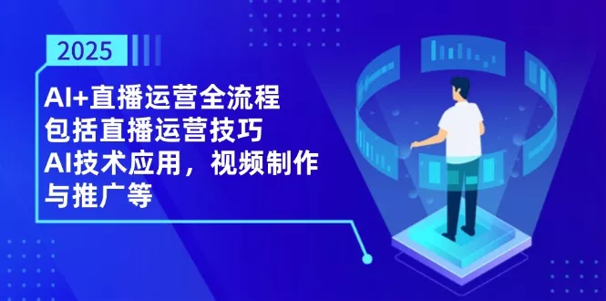 2025AI+直播运营全流程，包括直播运营技巧，AI技术应用，视频制作与推广等创业-网创-互联网创业-福缘论坛-冒泡网赚-中赚网-短视频等网络赚钱课程-免费分享网络创业项目-聚合知识付费VIP创业课程网创项目孵化中心