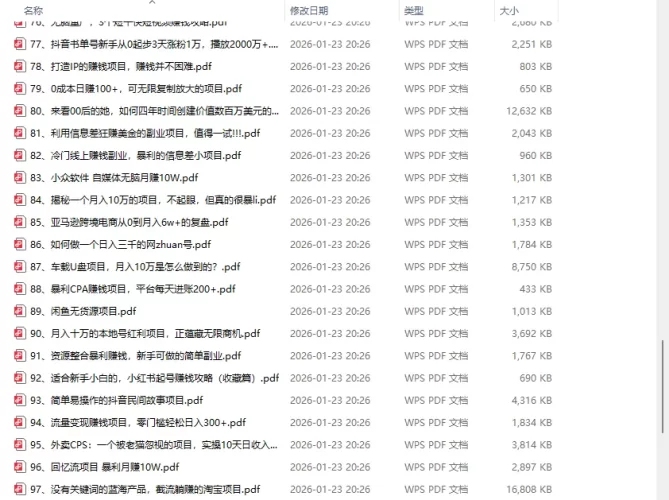 108个副业项目拆解，提供思路