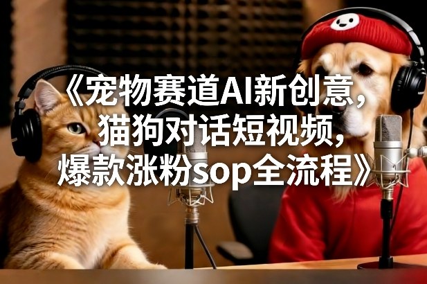 宠物赛道AI新创意，猫狗对话短视频，爆款涨粉sop全流程冒泡网-中创网-项目资源网-资源之家-项目资源网-资源之家-副业项目-手机搬砖-中创网-无货源电商-创业项目-抖音工具箱-搬砖项目-网络赚钱网创矩阵局-网赚冒泡网-福缘网-中创网-知识街网站